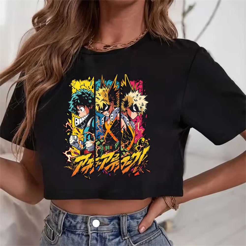 My Hero Academia cropped top women manga baddie 2000s tshirt y2k party korean fashion clearance sales cute