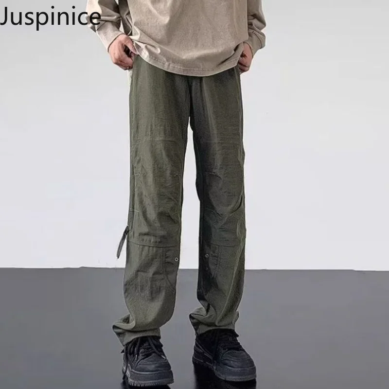 

American Functional Windproof Waterproof Pants Couples Side Zipper Workwear Loose High Street Casual Trousers Male Clothes