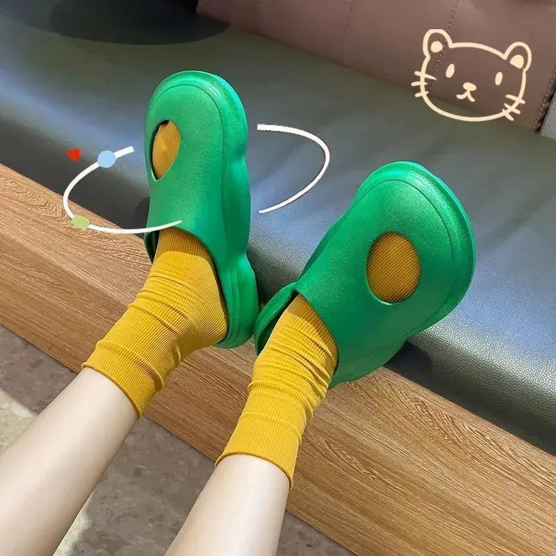 Couple Slippers Men's Outdoor Beach Sandals 2022 Summer Man Women Solid Color Hollow Out Sandals Slipper Shoes