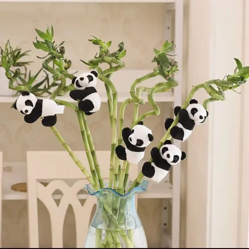 1/3/5/10PCS Mini Panda Clip Plush Toy Small Doll Doll Potted Plant Bedroom Desktop Pendant Cute Creative Gift Home Decor