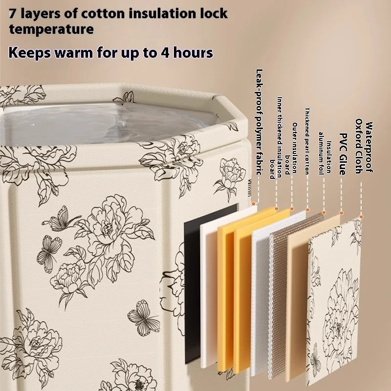 حوض استحمام القدم المحمول المنزل للطي دلو حمام القدم المحمولة الشتاء حوض غسيل القدم مع حوض استحمام القدم تمرغ حوض