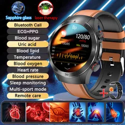 2024 Smart Watch Männer Saphirglas EKG PPG Laser Therapie Blutzucker Blutdruck Sport Gesundheit Smartwatch Bluetooth Anruf