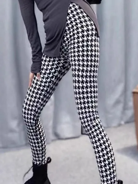 

Брюки для йоги с высокой талией, женские модные базовые брюки, верхняя одежда, белые эластичные брюки, утягивающие длинные брюки в клетку