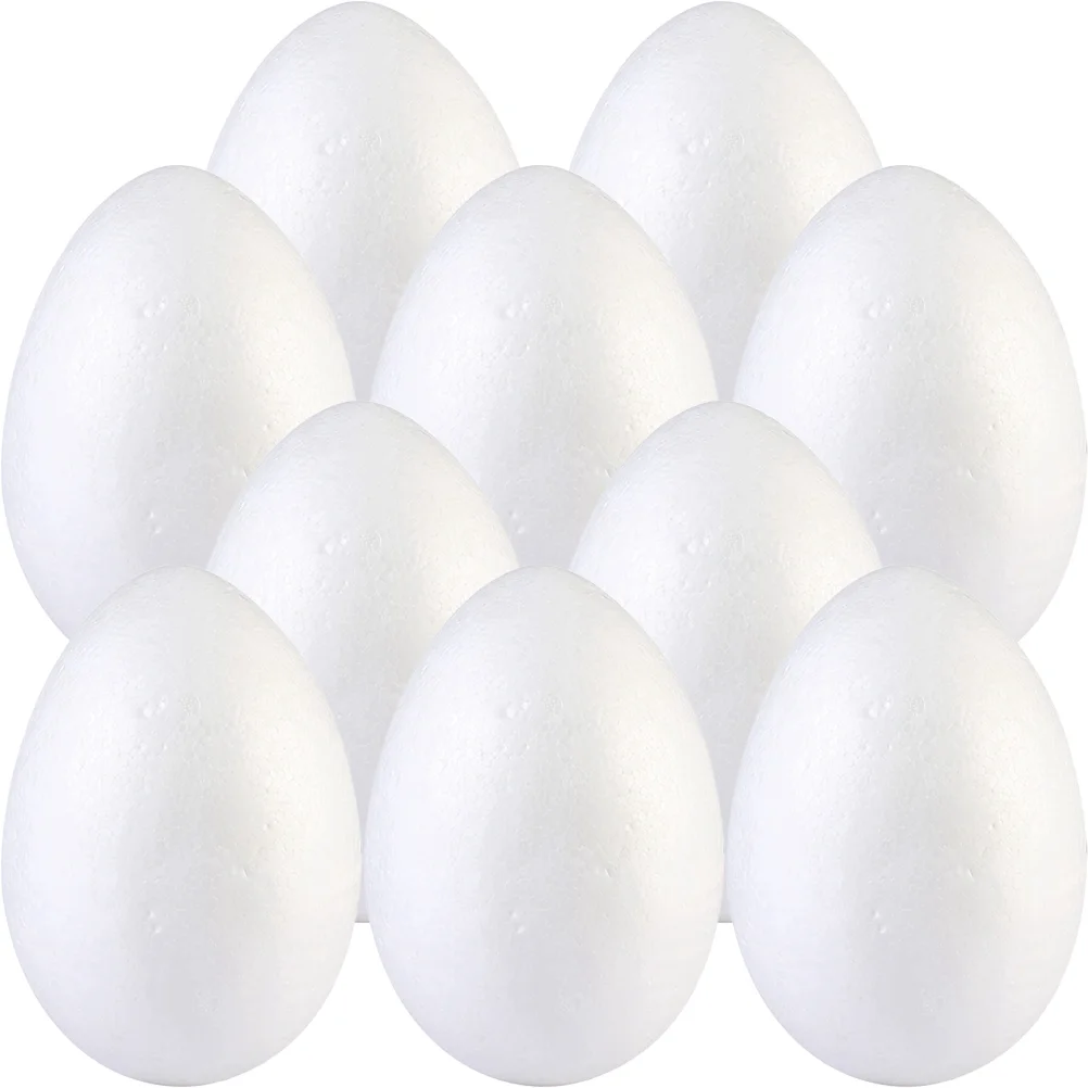 

10 Pcs Solid Foam Egg Polystyrene Shapes Toy Eggs Easter Foams Scene Decor DIY Crafts Decorations