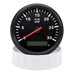 85mm Tachometer 3000RPM With Hourmeter Truck Car Boat Diesel Engine Tacho Meter RPM Gauge M18 / M16 Car Boat Tachometer Sensor