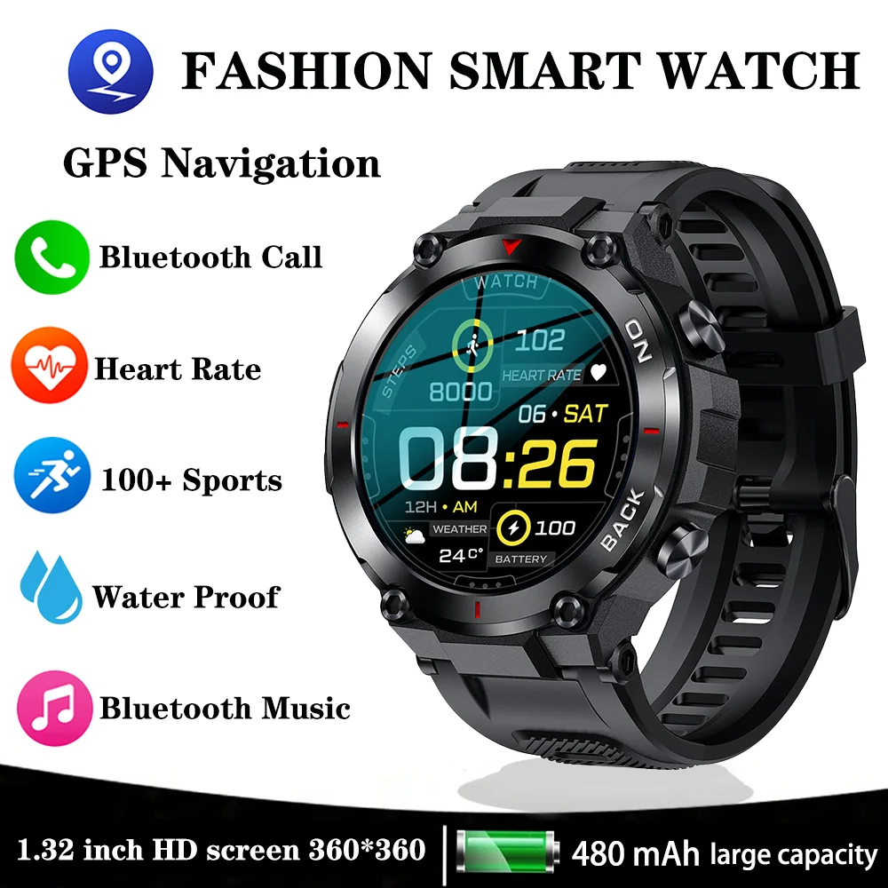 

Xiaomi Mijia GPS Navigation Smart Watch Men Sports Fitness Smartwatch Bluetooth Call Voice Assistant Heart Rate Monitor Bracelet