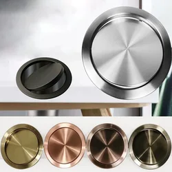 Round Recessed Countertop Trash Can Lid Circular shake lid Stainless Steel Clamshell Kitchen Mall Bathroom