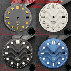 High Quality blue/Green Luminous NH35 Dial 31mm  Watch Dials Fits for NH35/NH36 Movement Men Watch Accessories