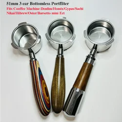 51mm 3 ear Coffee Handle For Donlim/Homix/Gypas/Sachi/Nikai/Hibrew/Oster/Barsetto mini Naked Portafilter With 1/2/4 Cup Basket