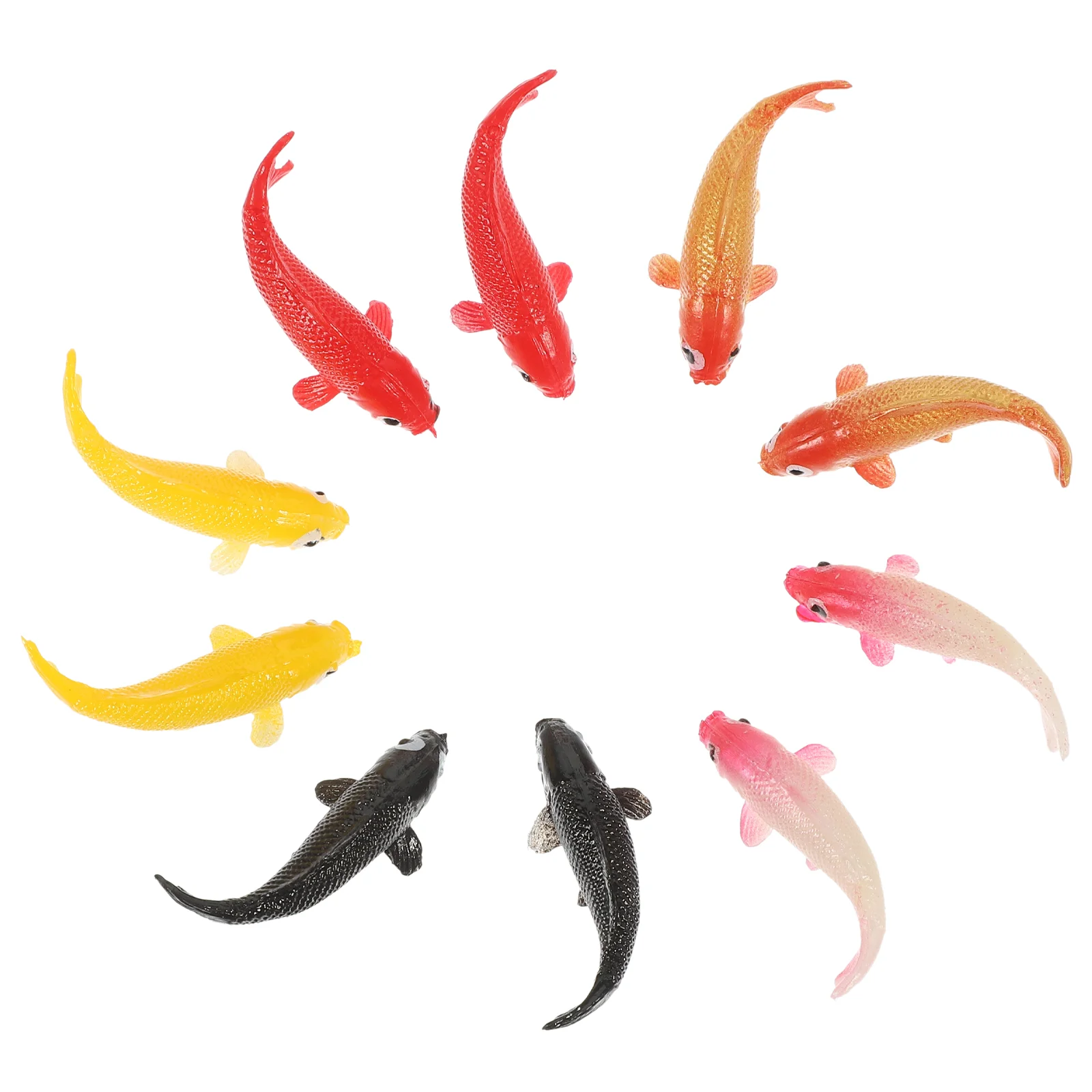 10 Pcs Simulation Goldfish Model Animal Figures Decor Plastic Decoration Fake Compact Household Tank Aquarium Supply Floating