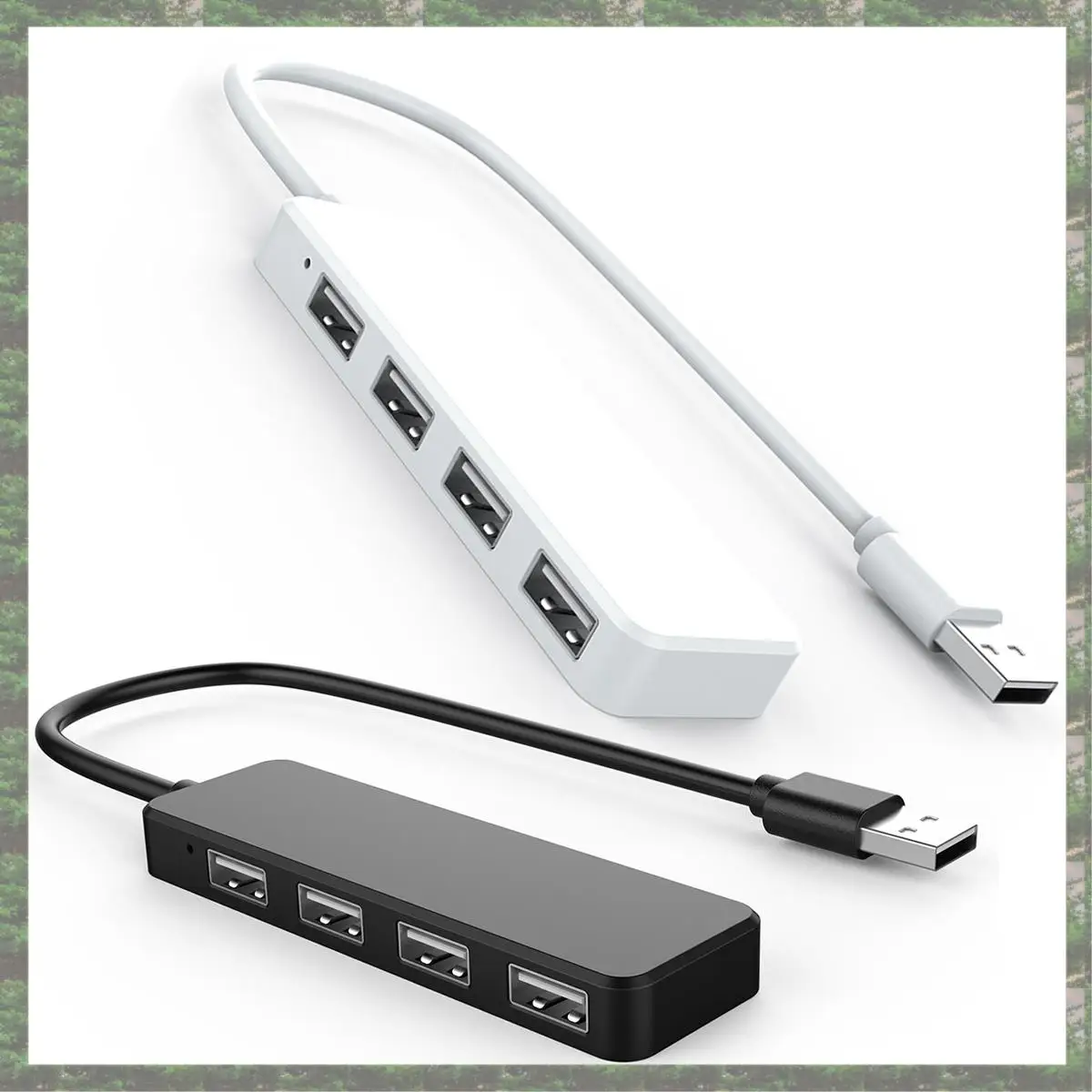 

Ультратонкий USB-концентратор, 2 шт., 4-портовый концентратор USB 2.0, белый и черный