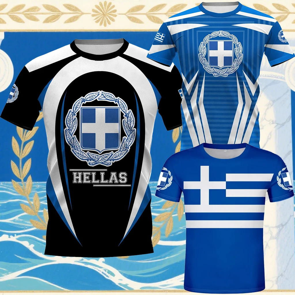 

New UNISEX Greek Element Printed Quick Drying Sport Loose Comfortable T-shirt for Vacation Leisure Fashion Round Neck T-shirt