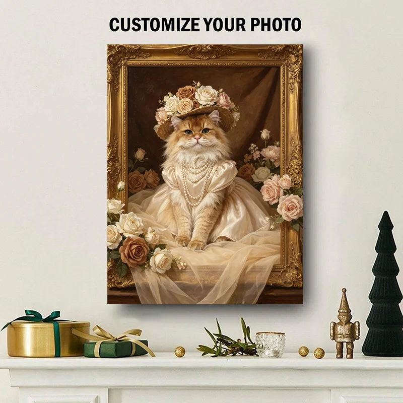 Personalized pet oil painting canvas printing works, custom-made cat and dog photos as wall decorations based on your photos