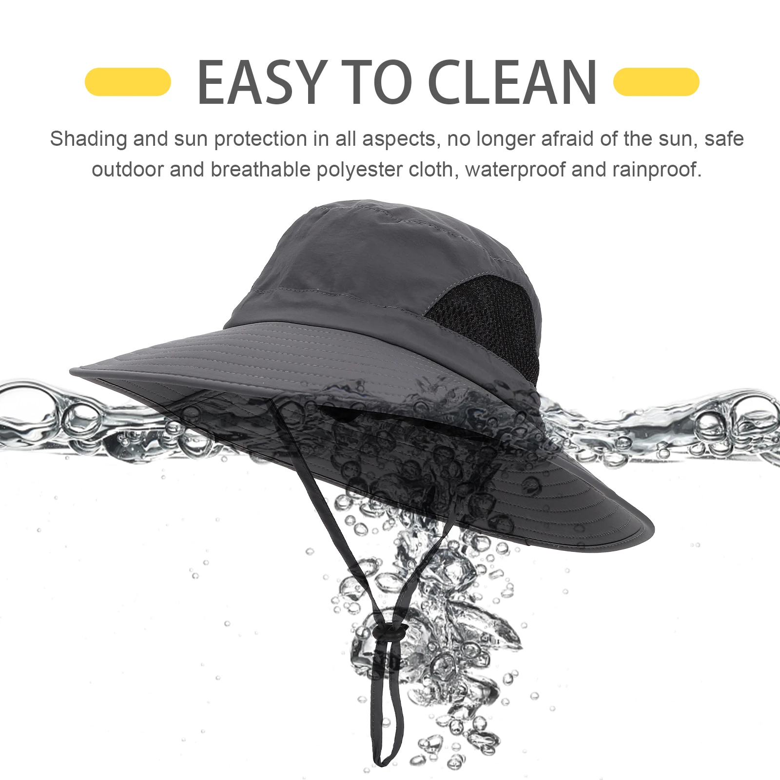 

Sun Block Bucket Hat Wide Brim Summer Fisherman Hat Quick Dry Waterproof Outdoor Sunscreen Cool Durable Sunbonnet for Beach