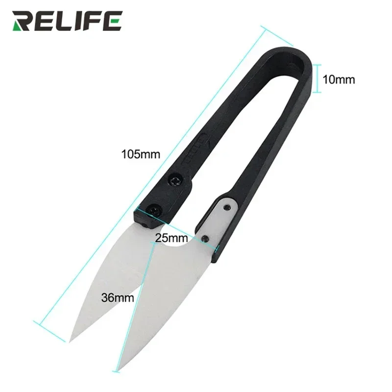 Imagem -02 - Relife U-shaped Isolado Tesoura Cerâmica Ferramenta de Reparo Manual Alta Dureza Telefone Móvel Tablet Bateria Rl102