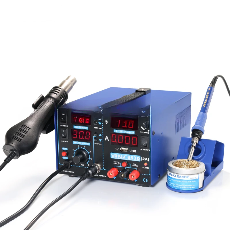 Soldering hot air rework station 3-in-1 220V/110V Yihua 853D 2A with USB rework station 33*27*21CM