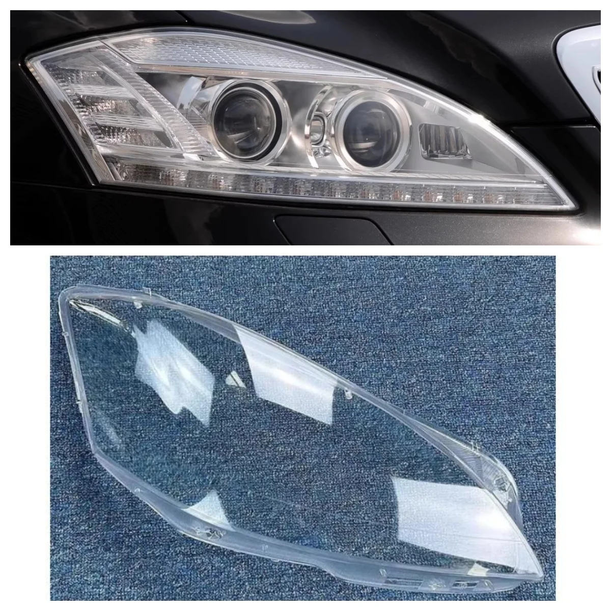 Car headlight cover for Mercedes Benz W221 S300 S350 S500 2010-3013 front lampshade auto parts