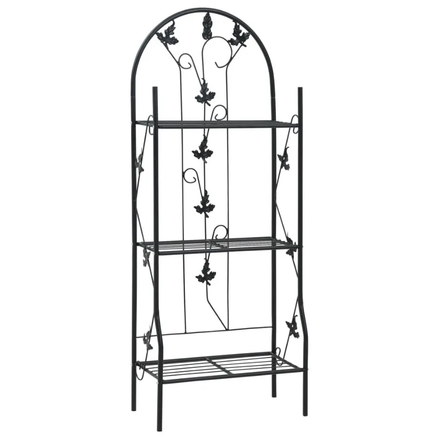 

3Layer Plant Rack Black 20.5x11x50.4 Iron