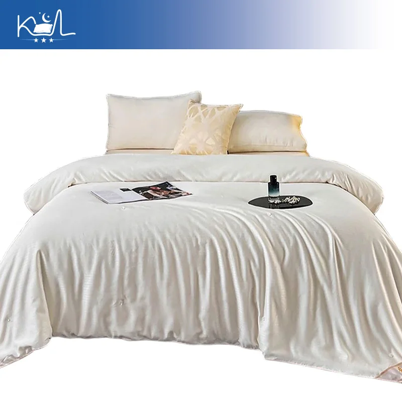 100% Mulberry Silk Quilt, Lightweight Handmade Small Jacquard Cool Blanket for Hot Sleepers, Air Conditioner Duvet, Machine Wash
