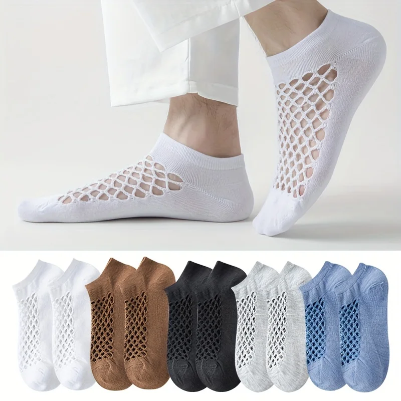 10 Pairs Men's and Women's Online Celebrity Cool Hole Socks Ankle Socks