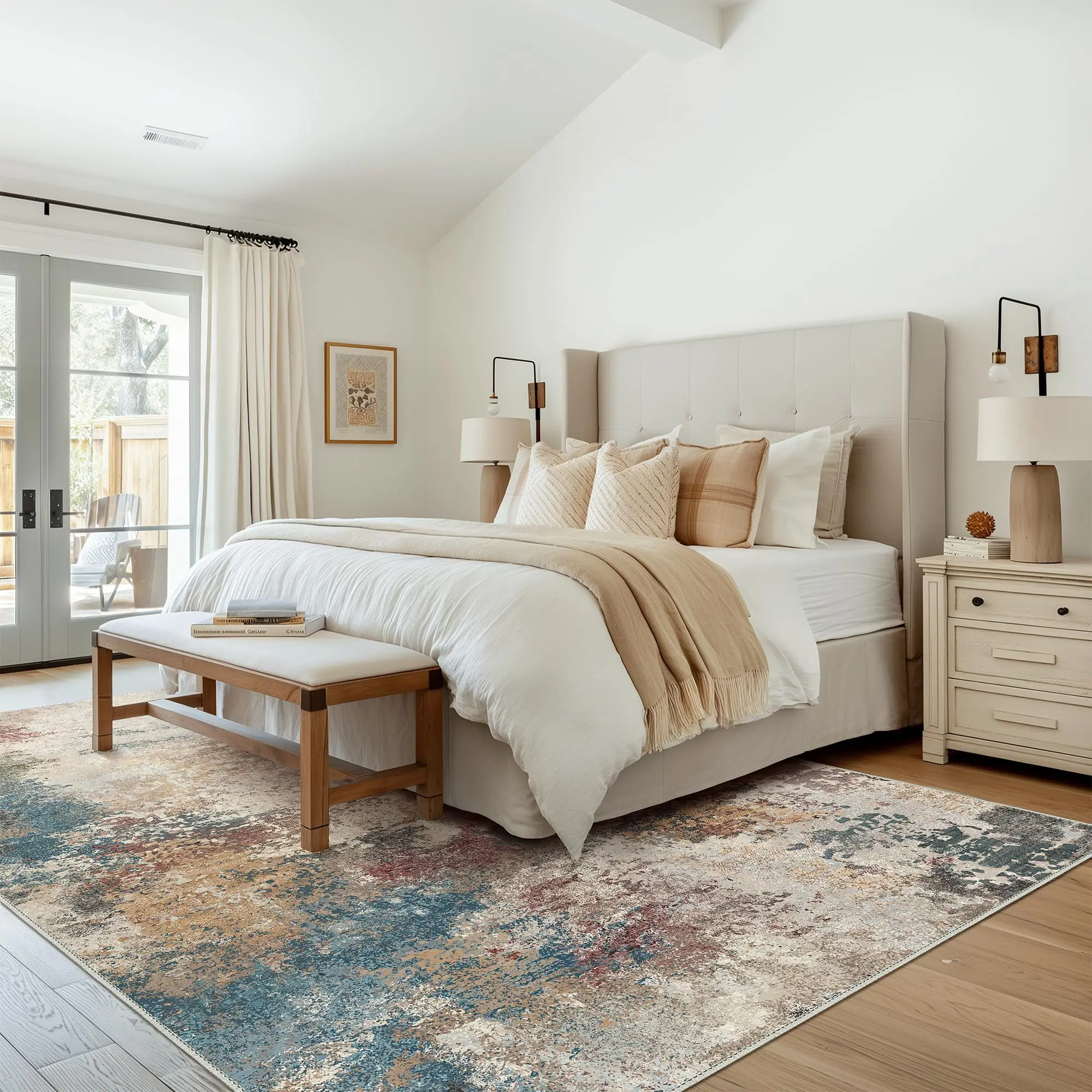 

Washable Rugs Area Rugs for Living Room Bedroom, Modern Abstract Rug Ultra Soft Indoor Area Rugs for Dining Room, Low Pile Carpet with Non Slip Backing, Abstract