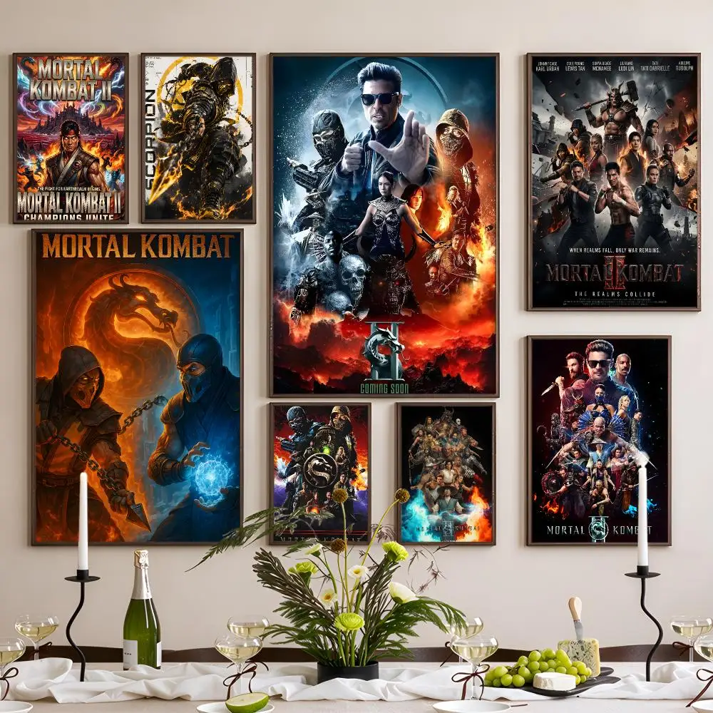 Game Fighting Mortal Kombat Poster Waterproof Self-Adhesive Wall Art Poster for Bedroom, Dorm, Cafe Decor and Gifts