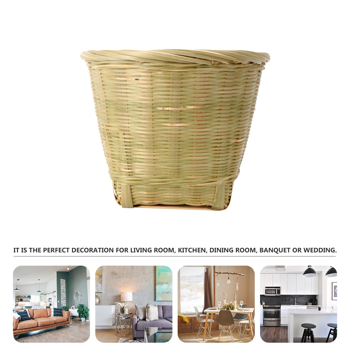 

Bamboo Woven Storage Box Eco-Friendly Organizer For Stationery Kids Cosmetics Multi-Purpose Container Handmade