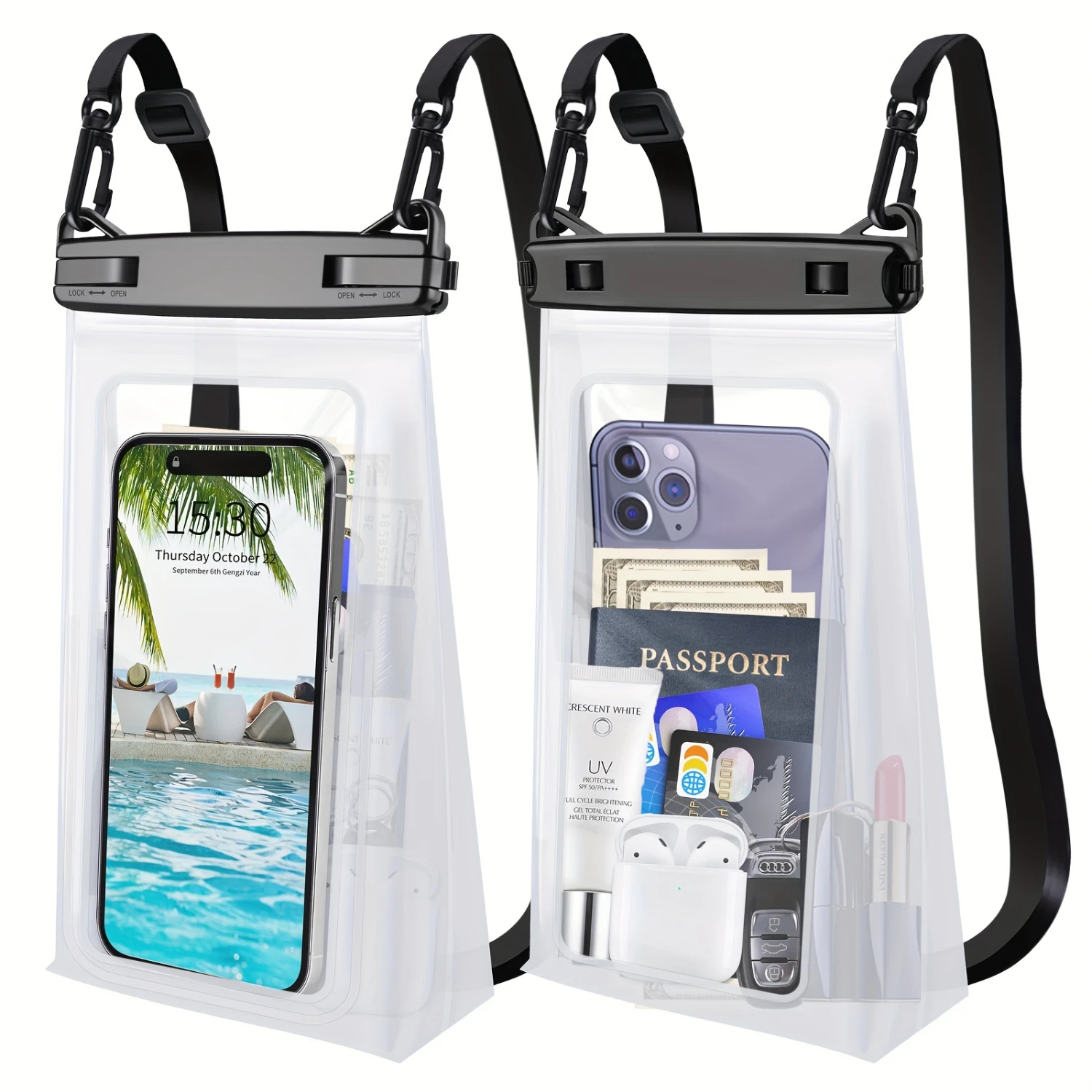 

1pc Waterproof Phone Pouch, Floating Large Cellphone Case Dry Bag For 15 14 13 Pro Max S23/ S22, Waterproof Mobile Phone Bag F