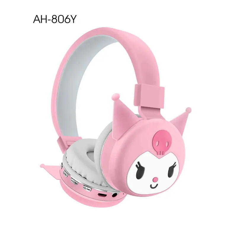 2024 New Silicone Pink Headsets Kuromi Wearing Two-Sided Stereo Cartoon Teeth Headphones Mobile Phone Computer Stereo Girl Gift