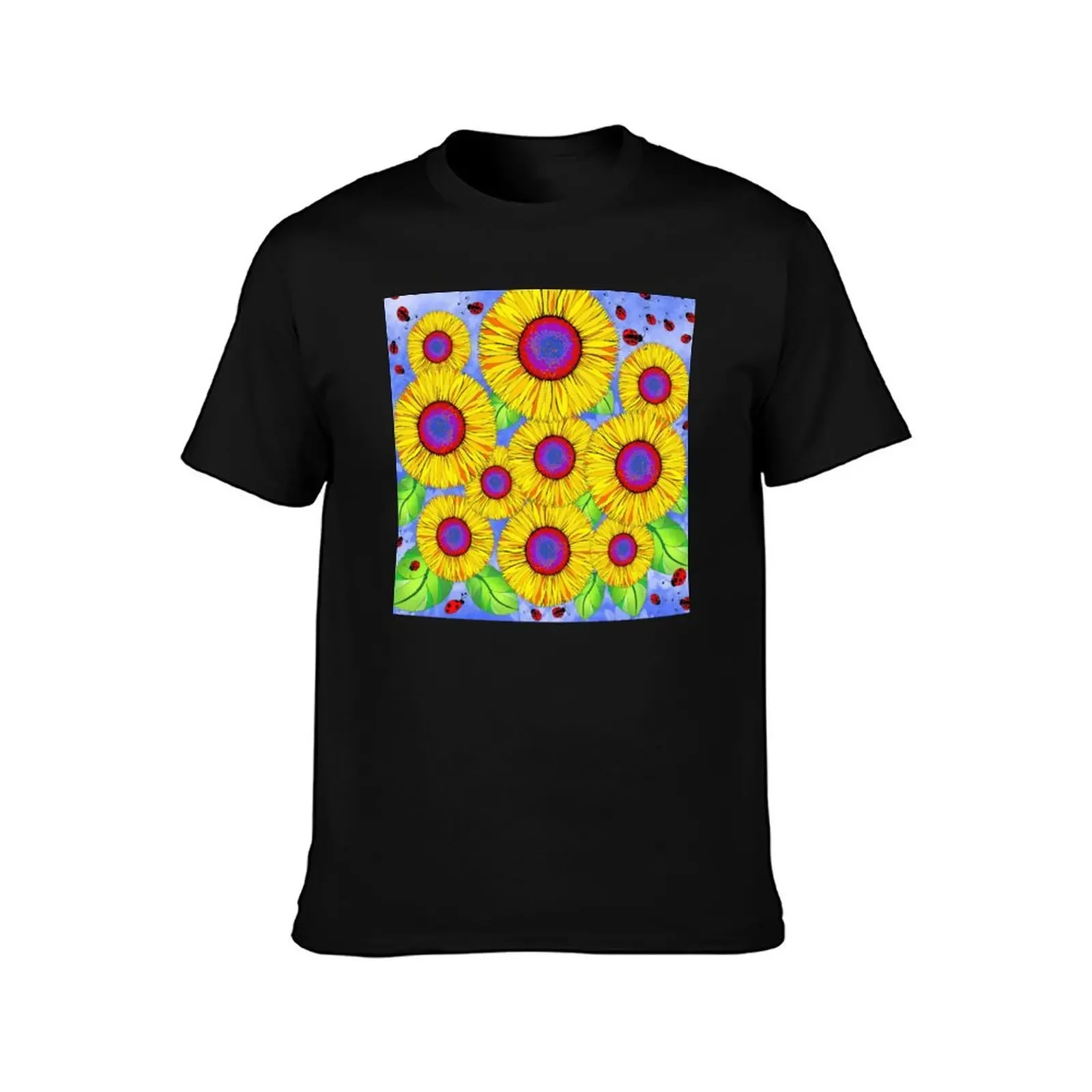 Sunflower Ladybug Garden T-Shirt plus sizes cute clothes men clothing