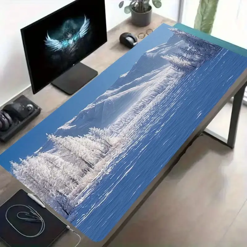 Brand Iron Art Mouse Pad Winter Glacier Non-Slip Thick Gaming Office Desk Mat Heavy Duty Frosted Trees PC Laptop Base