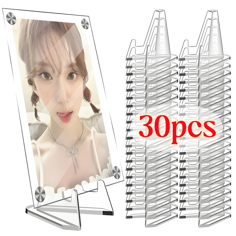 1-30 Stuks Mini Acryl idool Fotokaart Display Standhouder Transparant Helder Schildersezel Rack Herdenkingsmunt Capsule Ondersteuning Rack