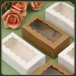 20Pcs Cake Carriers, Square Box With Lid, White Bread Box With Window, For Pies, Donuts, Muffins, Chocolates, Weddings, Parties