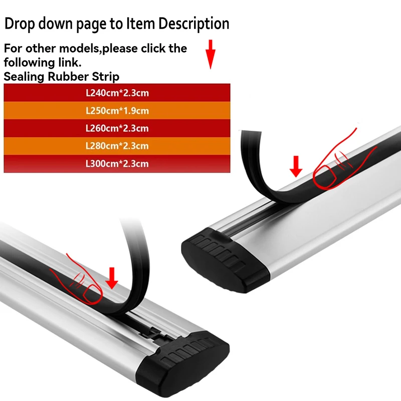 Universal the Car Roof Rack Crossbar Sealing Rubber Strip  Reduce Wind Resistance And Noise Used For Top Rod Of THULE