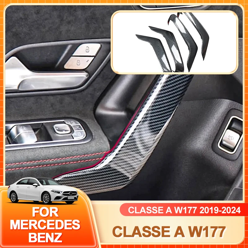 

Interior Stickers Car Inner Door Armrest Handle Panel Frame Trim Stickers For Mercedes Benz A Class W177 CLA C118 2019-2024 Car