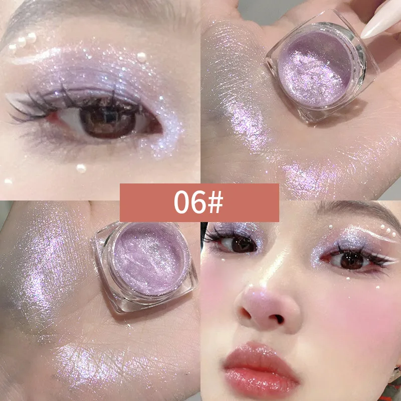 グリッターアイシャドウゴールドピンクアイシャドウハイライターカイコ長期的な防水シマーマルチカラー液体アイシャドウ 6 色