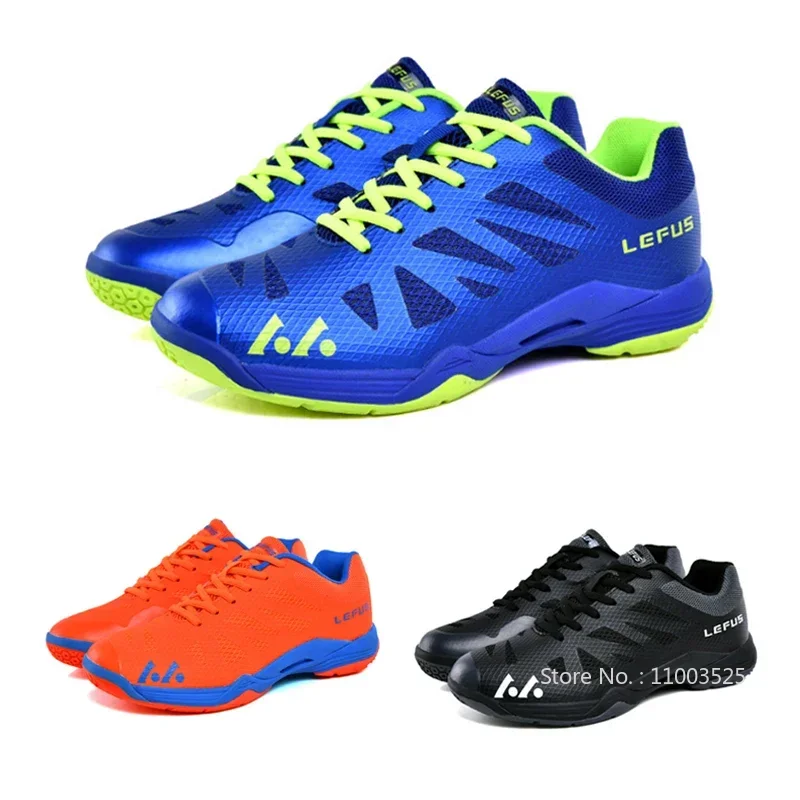 

Women Men Breathable Mesh Badminton Shoes Unisex Damping Rubber Sole Training Sneakers Ultra-light Table Tennis Shoes for Couple