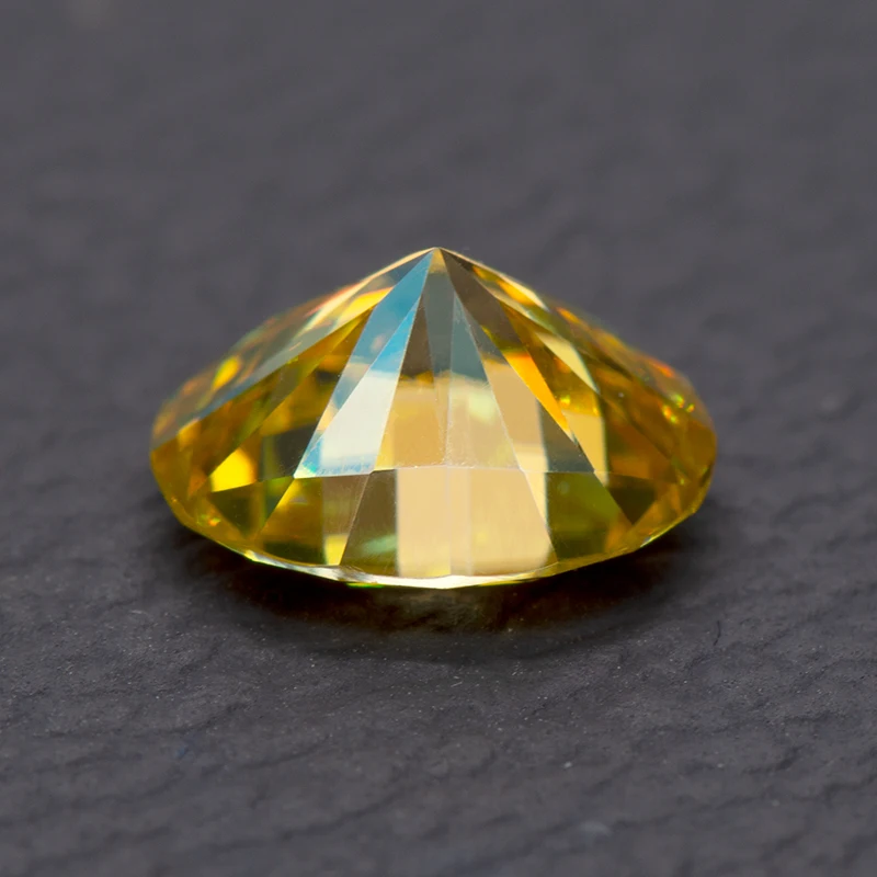 Moissanit-Stein, oval geschliffen, goldgelbe Farbe, loser Edelstein für die Schmuckherstellung, Hauptmaterialien mit Zertifikat – Detail 3