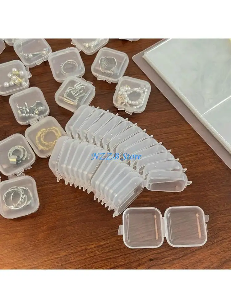 

T21F 10 шт./компл. мини-квадратные контейнеры для хранения коробка прозрачные беруши держатель для хранения крошечных бисера для