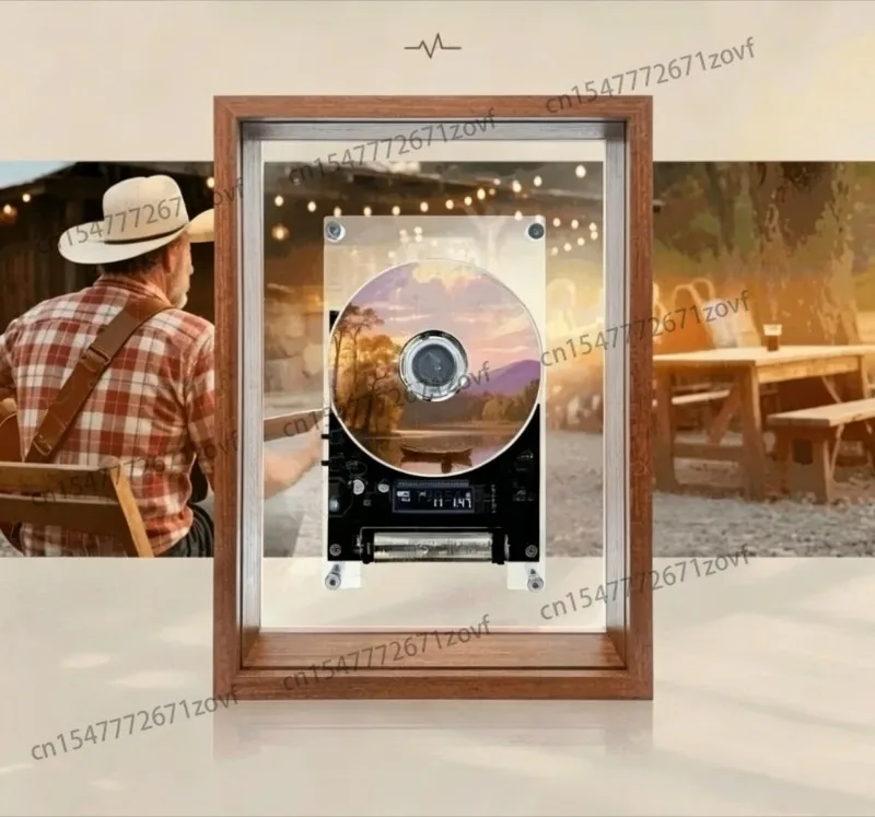 Music photo frame CD player, transparent acrylic wall-mounted photo frame Bluetooth player