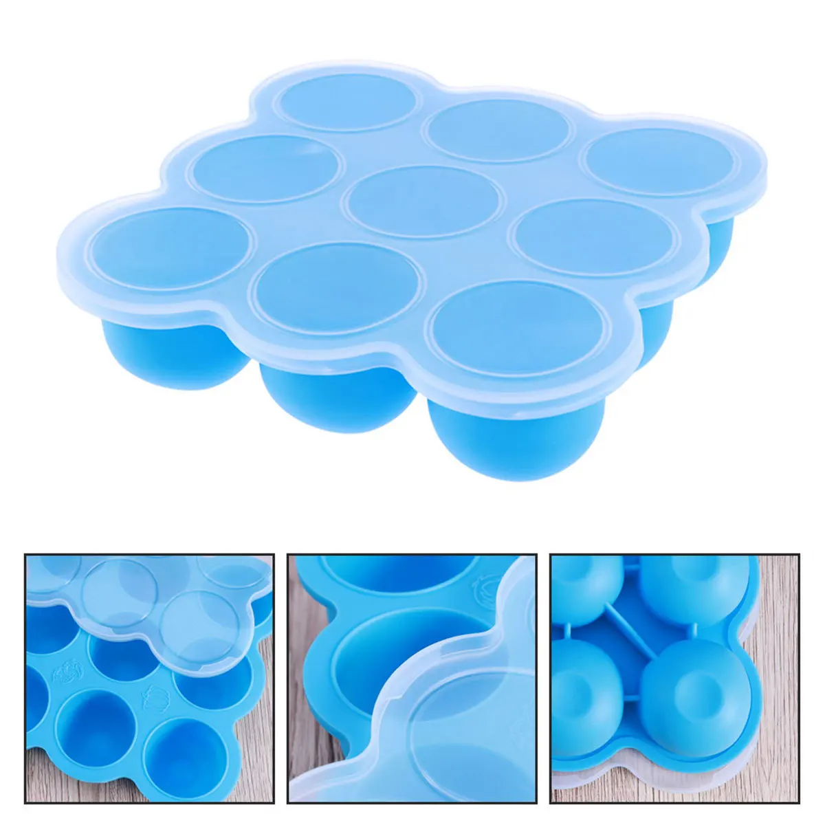 9 مقصورات سيليكون الطفل الغذاء الحاويات الفريزر صندوق تخزين آمن مانعة للتسرب المحمولة هلام هش لوجبات الرضع سهلة الحمل