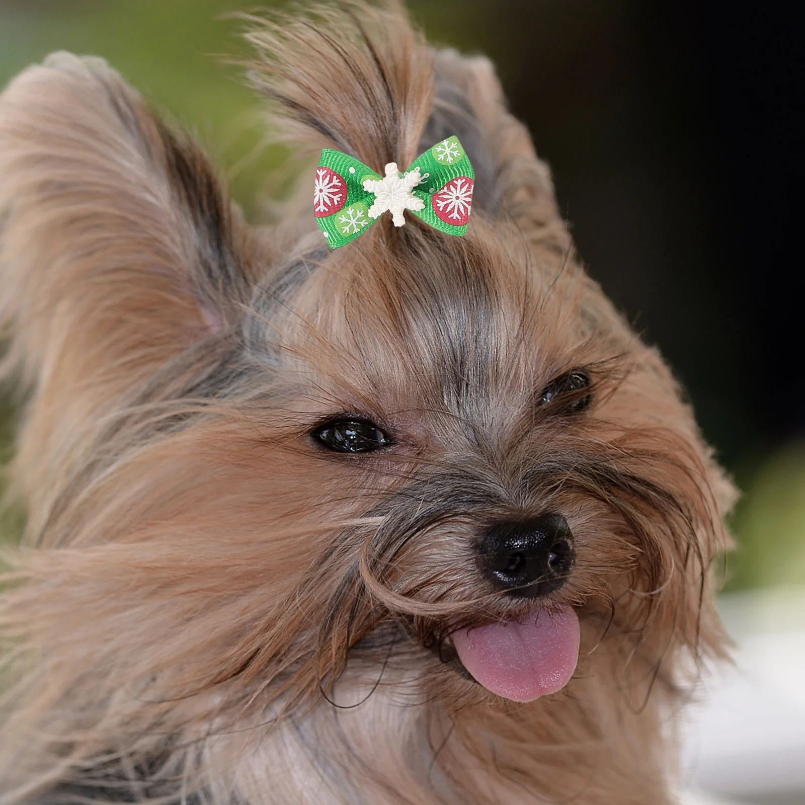 

10Pcs Dog Hair Bows Pet Xmas Bowtie Hair Accessories Reusable Small Size Puppy Bow for Holidays Festivals Dog Bows