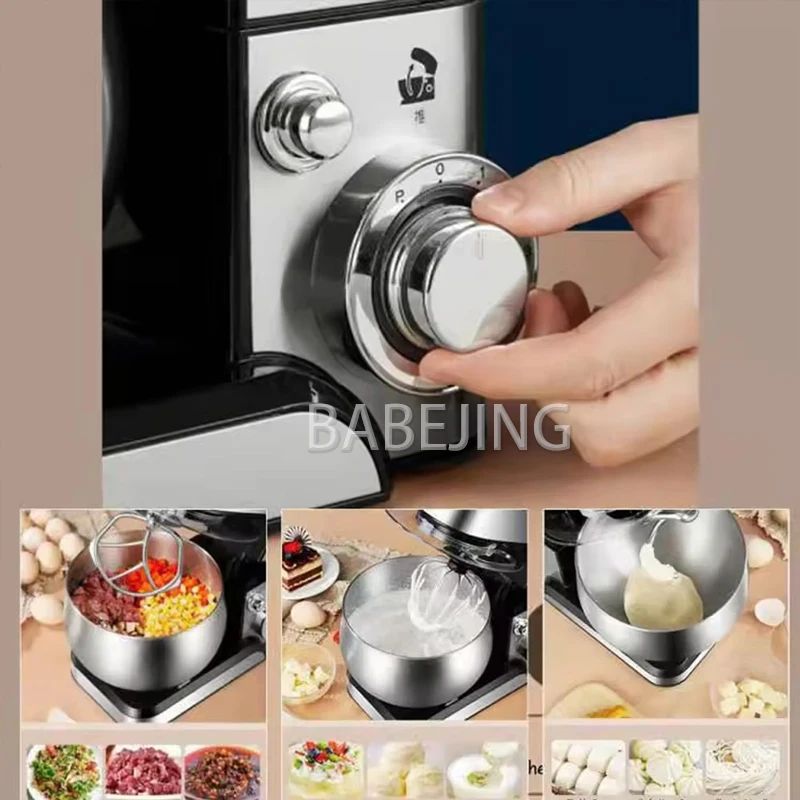 BABEJING New Hot Selling 1200w Kitchen Mixer, Electric Stainless Steel Filling Mixer, Kneading Machine