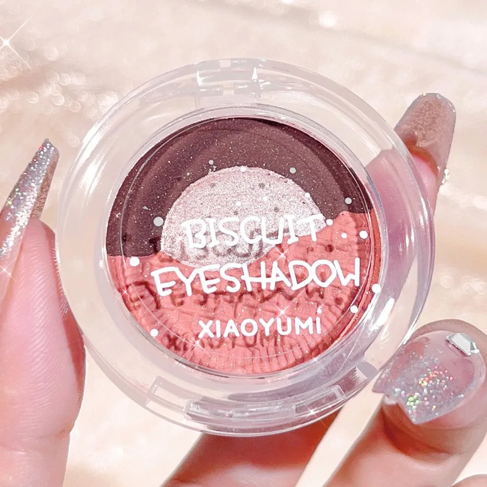 Pearl matte eyeshadow pink European American Korean makeup artist cookie small plate monochrome eyeshadow box