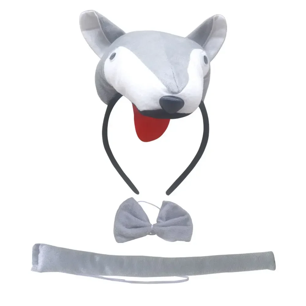 الفتيات الاطفال النساء الذئب زي آذان عقال ذيول القوس تنورة الوحش الحيوانات هالوين تأثيري الدعائم مجموعة أغطية الرأس