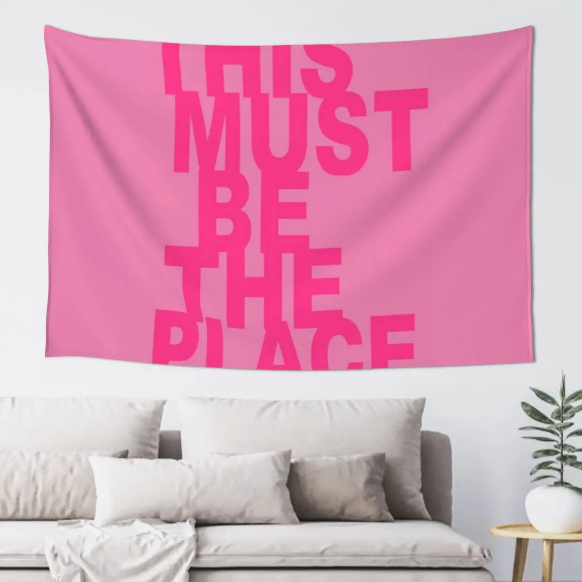 

MUST BE THE PLACE - pink Tapestry Wall Hanging Decor Bathroom Decor Wall Decor Hanging For Bedroom Tapestry