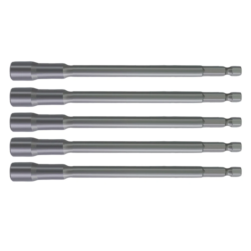 

5pcs 150mm Hex SocketS Sleeve Nozzles Nut Driver Screwdriver Hexagon Nut Driver Drill Bit For Electric Screwdriver Hand Tools