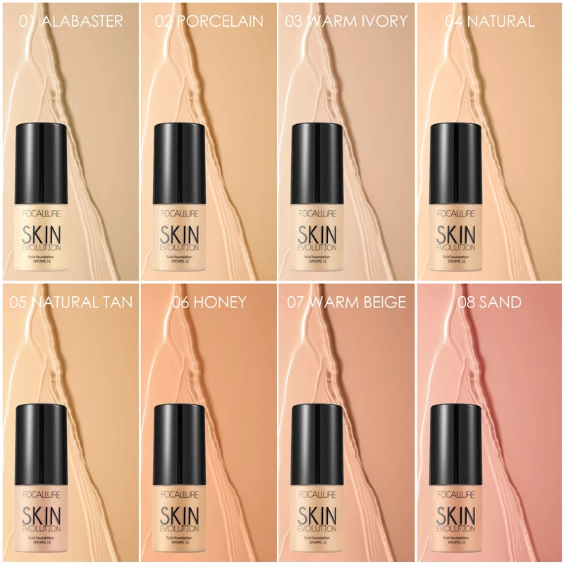 FOCALLURE Liquid Foundation Matte Moisturizing Long Lasting Oil Control Lightweight Waterproof Face Foundation Wholesale 30ml
