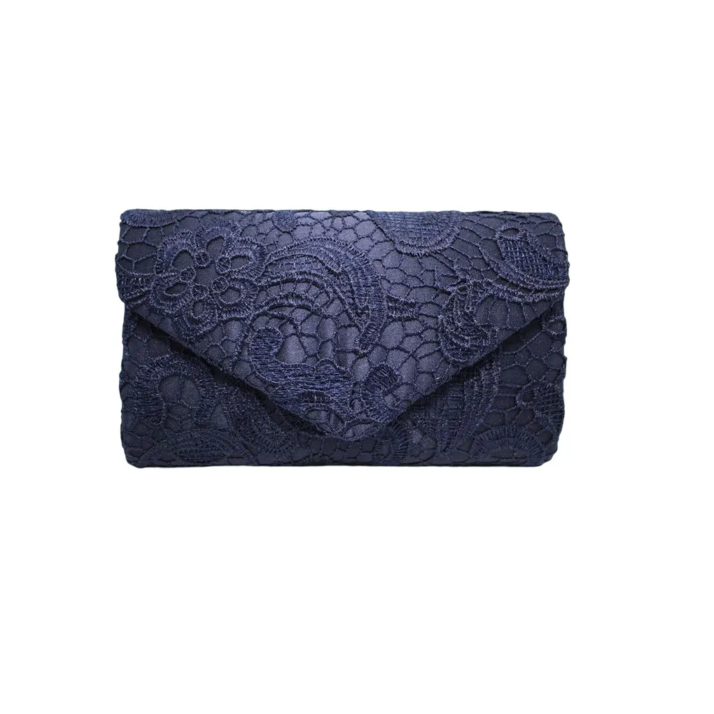 Lace Woman Shoulder Bag Portable Solid Color Stylish Fashionable Wedding Rectangular Ladies Envelope Pouch Clutches