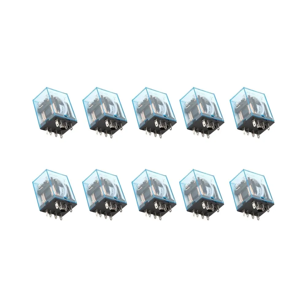 10pcs Power Relay 2 ON 2 OFF 24V Coil Copper Coil DPDT Strong Conductivity 10A HH52P Miniature Silver Contacts
